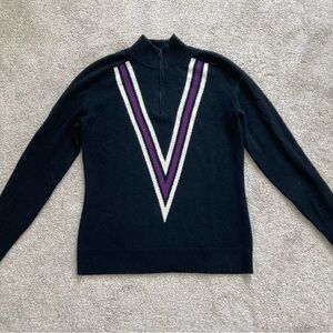 G/FORE Triple V quarter zip cashmere/wool sweater